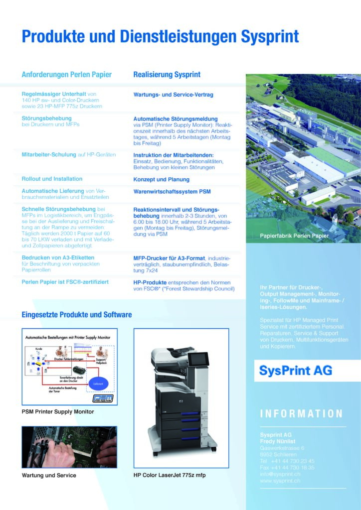 SUCCESS_STORY_Perlen Papier mit Sysprint 2 - HP-Multifunktionsgeräte, effiziente Druckprozesse, Preis-Leistungs-Verhältnis, Kosteneinsparungen